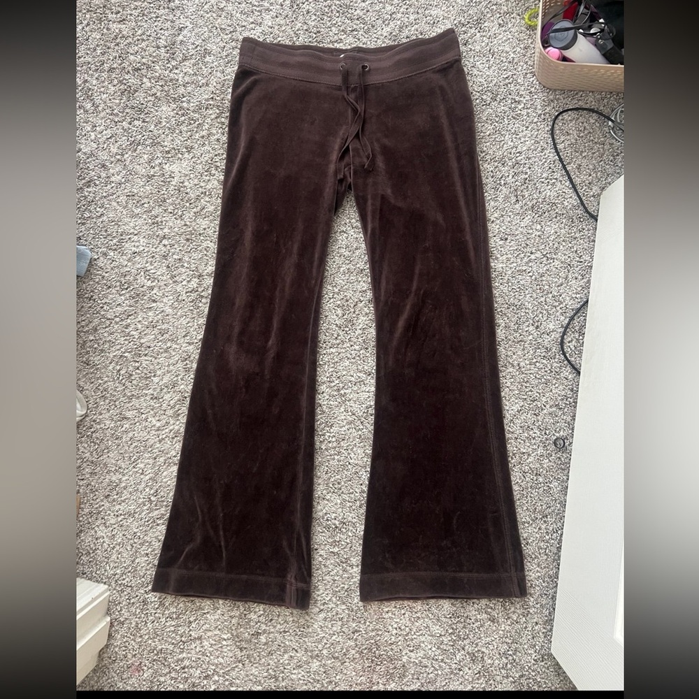 y2k low rise velour pants